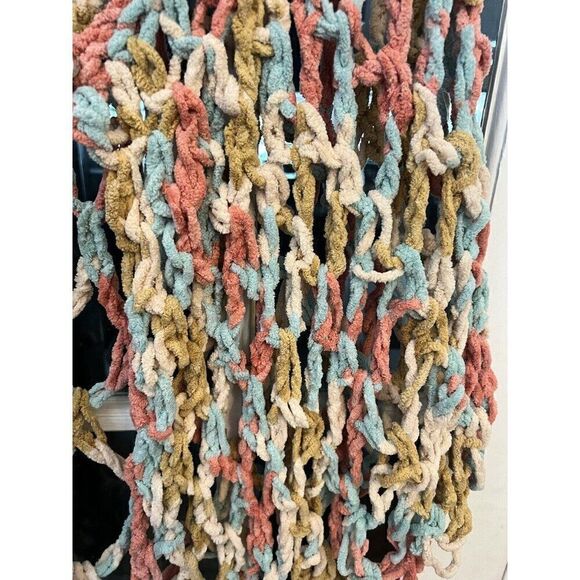 Pastel Chenille Handmade Cape Poncho  Top One Size Beachy Boho.           P - Picture 6 of 7